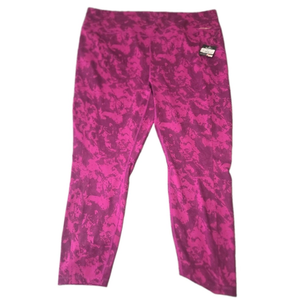NWT Eddie Bauer Womens 3X Plus Traverse Trail Leggings Deep Magenta Hiking Pants